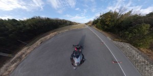 空撮っぽい　360度カメラ　バイク